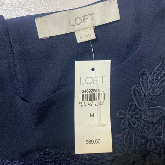 LOFT Navy Blue Lace Detail Mini Dress - Picture 5 of 6